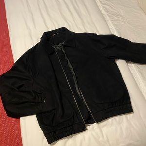 Black Ivano Biagi Wool Bomber Jacket